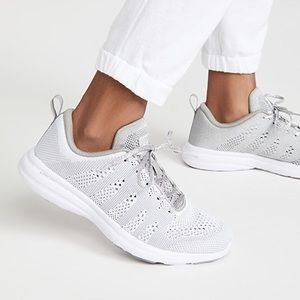 APL TechLoom Pro Sneakers in White/Metallic Silver